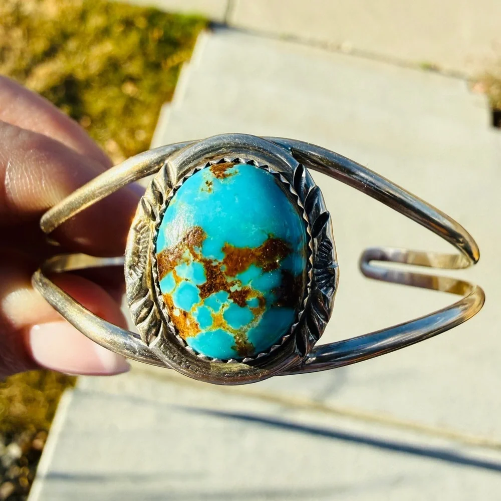 Navajo Turquoise Cuff — Sterling, 6.25